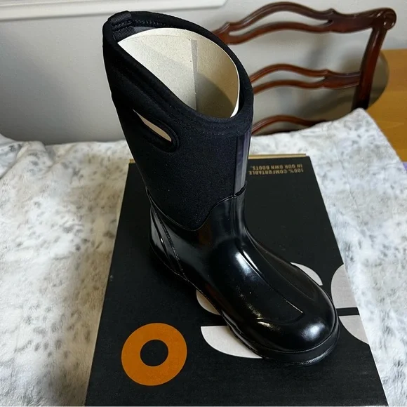 New Bogs Big Kids Black Classic High Pull On Rain Boots Wide sz 3 Y / 35 EU - Picture 4 of 12